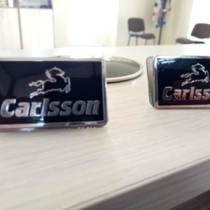 Badge (emblem) Carlsson in seats.