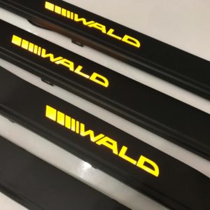 Door sills WALD Mercedes-Benz W140 Black with lights.