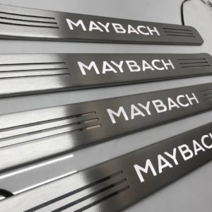 Door sills with illuminated Mercedes-Benz W223 Maybach Style.