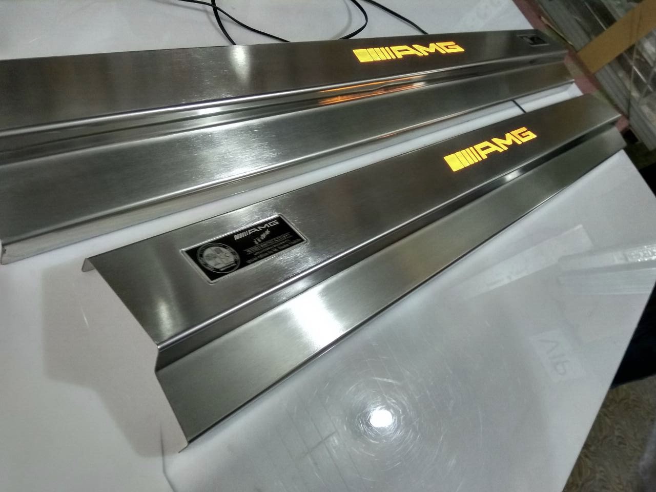 drezcar door sills amg yellow mercedes benz w140 sec 4